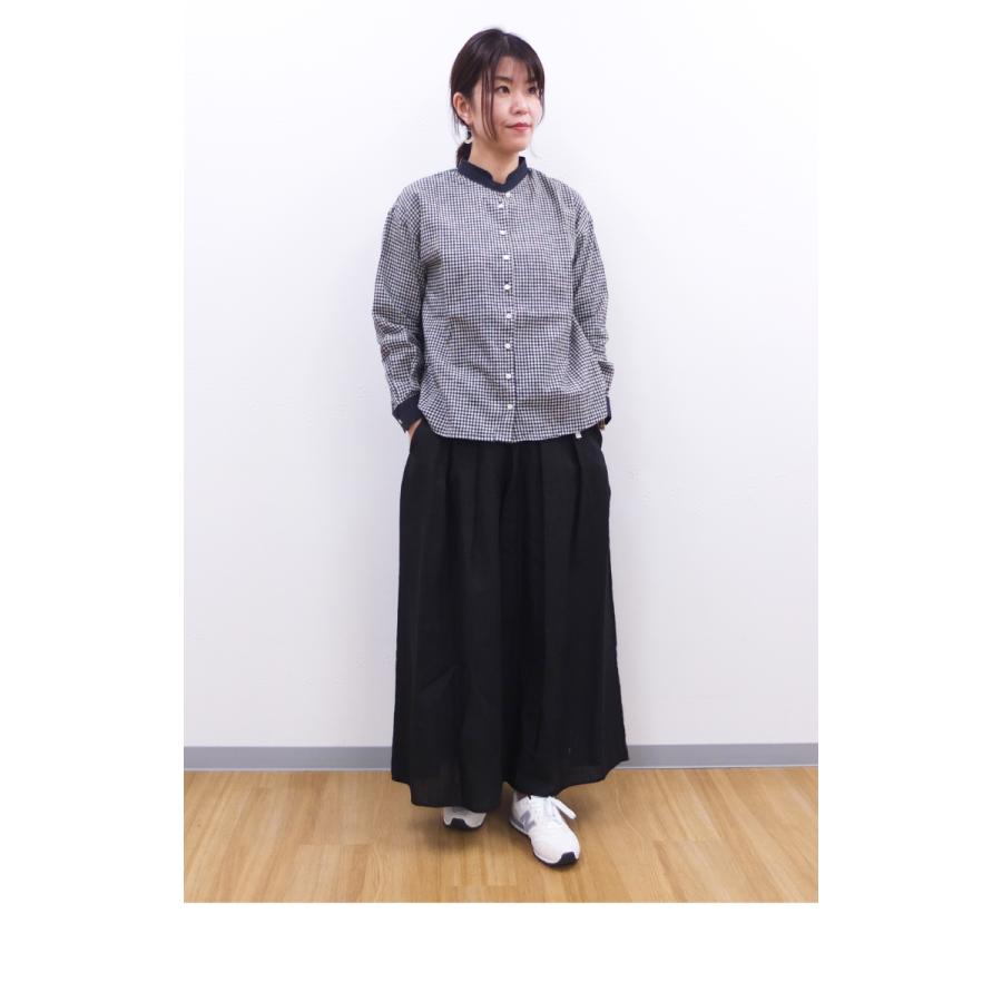 [D] 【SALE・セール】 イナ ina チェック ギンガムチェック 千鳥格子 綿麻 リネン シャツ ブラウス 日本製 レディース 後ろヨークタック綿麻ブラウス | イナ | 06