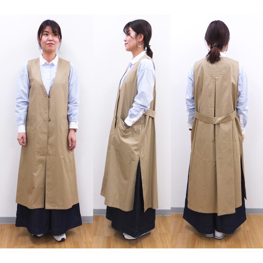 [D] 【SALE・セール】 イナ ina ジレ ベスト ロングベスト ロングジレ コート スプリングコート 日本製 レディース Vネック脇スリットロングジレ | イナ | 10