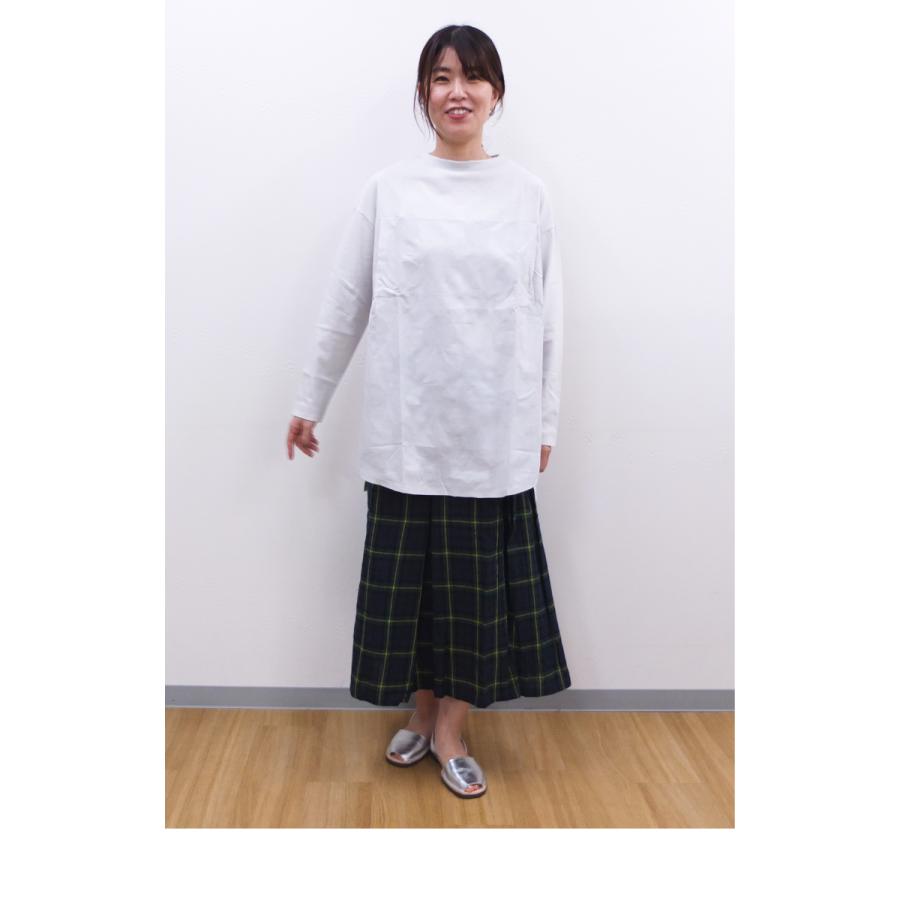 [D] 【SALE・セール】 イナ ina チェック スカート ロングスカート リネンスカート 日本製 さらっと涼しい綿麻タータンチェックウエストタックスカート | イナ | 03