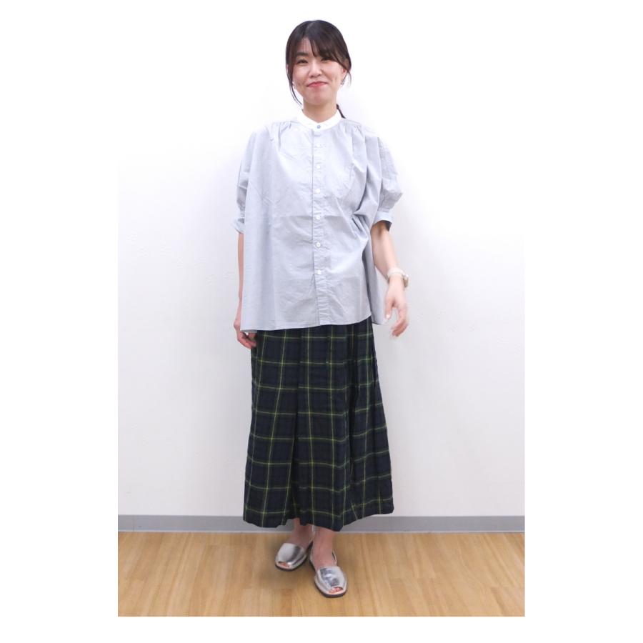 [D] 【SALE・セール】 イナ ina チェック スカート ロングスカート リネンスカート 日本製 さらっと涼しい綿麻タータンチェックウエストタックスカート | イナ | 04