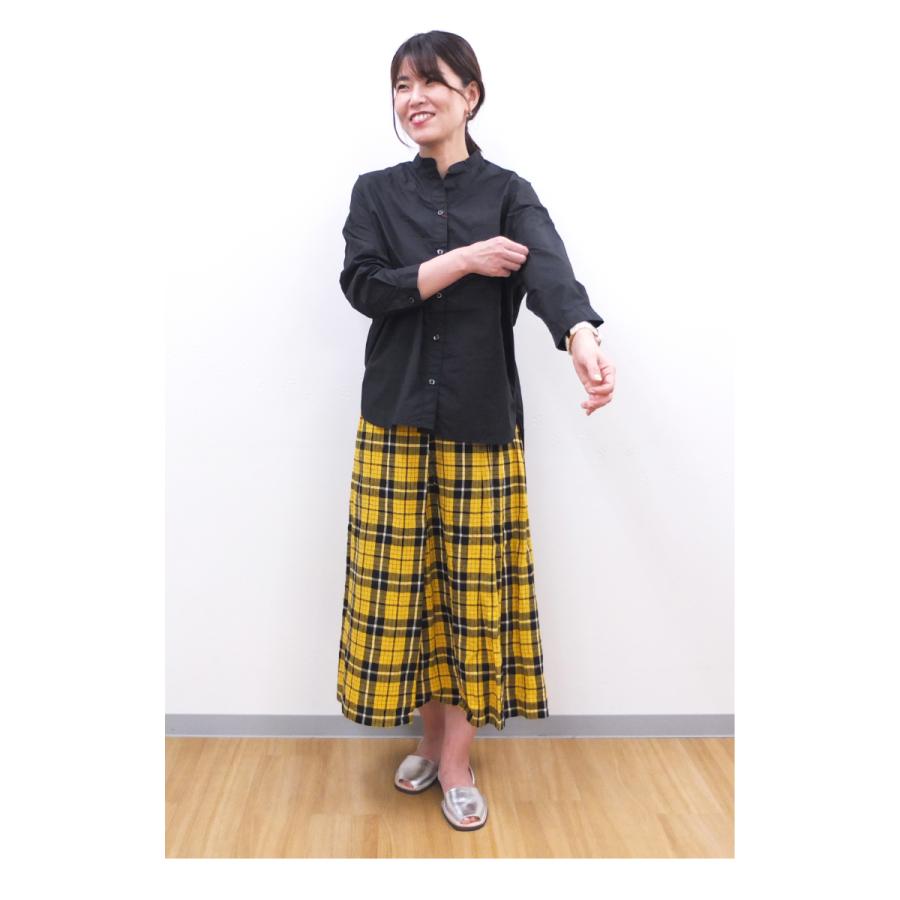 [D] 【SALE・セール】 イナ ina チェック スカート ロングスカート リネンスカート 日本製 さらっと涼しい綿麻タータンチェックウエストタックスカート | イナ | 07