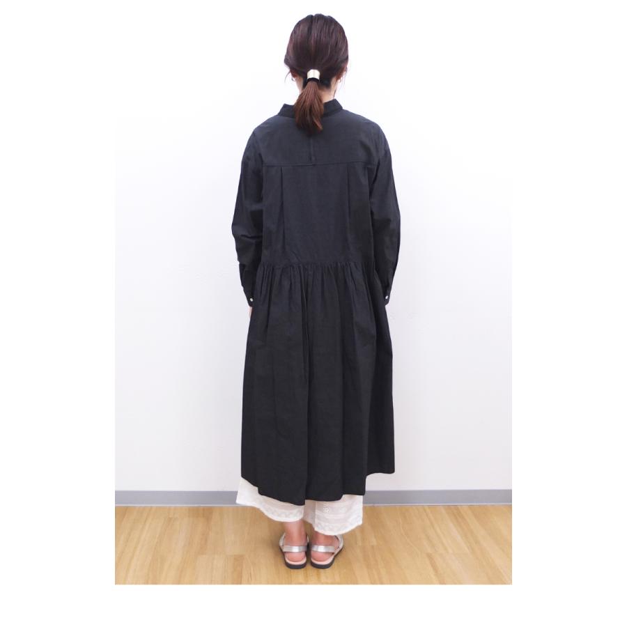 [B] 【SALE・セール】 イナ ina ワンピース 無地 Made in Japan 日本製 レディース シンプル ナチュラル ウエスト切替ギャザーシャツワンピース | イナ | 08