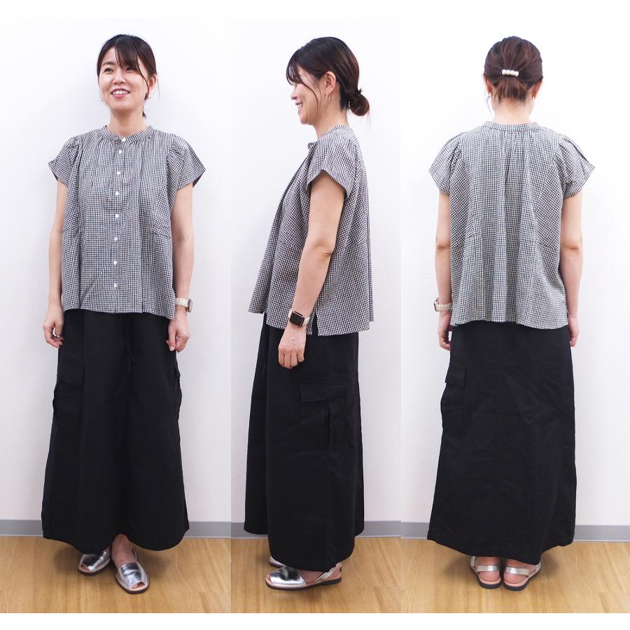 [B] 【SALE・セール】イナ ina シャツ ブラウス 2WAY チェック ギンガムチェック ストライプ 日本製 綿麻２WAYシャツブラウス | イナ | 16