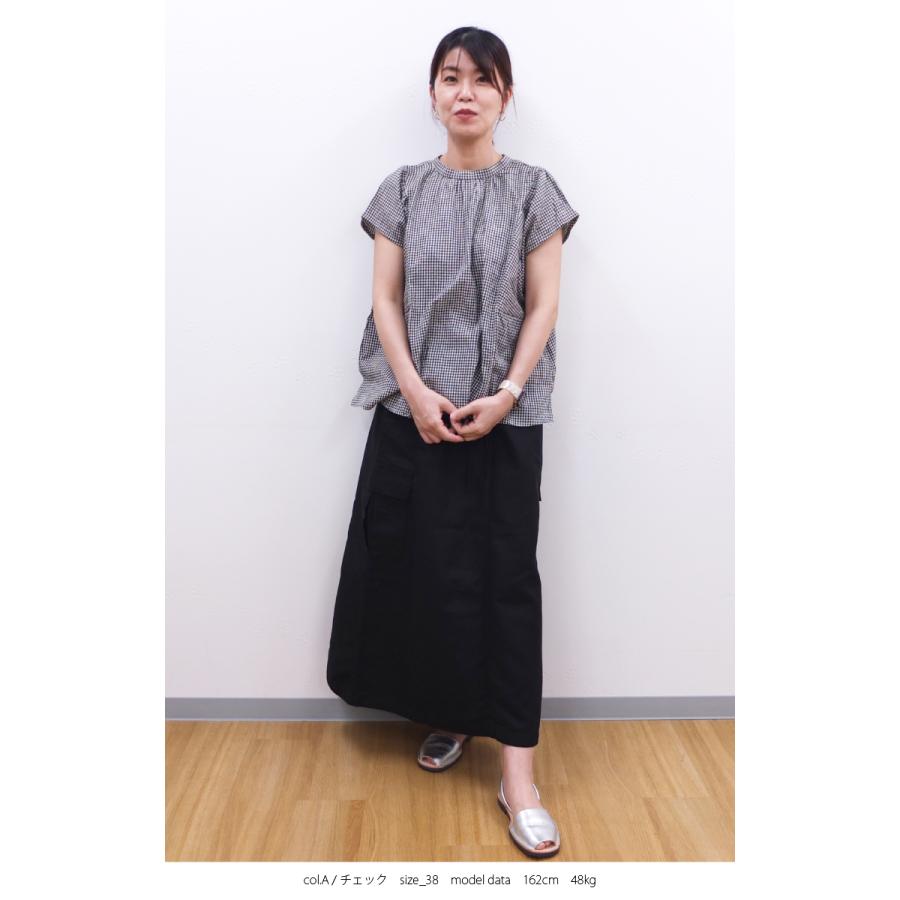 [B] 【SALE・セール】イナ ina シャツ ブラウス 2WAY チェック ギンガムチェック ストライプ 日本製 綿麻２WAYシャツブラウス | イナ | 05