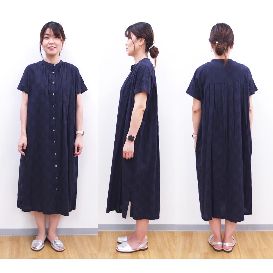 [B] 【SALE・セール】イナ ina ワンピース チェック シャツワンピース 日本製 レディース シンプル ナチュラル 半袖 綿麻チェックワンピース | イナ | 12