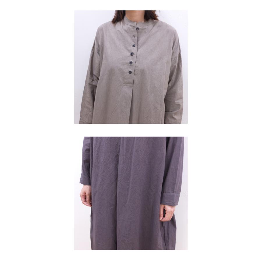 [B] 【SALE・セール】イナ ina ワンピース 無地 日本製 レディース シンプル ナチュラル スタンドカラープルオーバーワンピース | イナ | 04