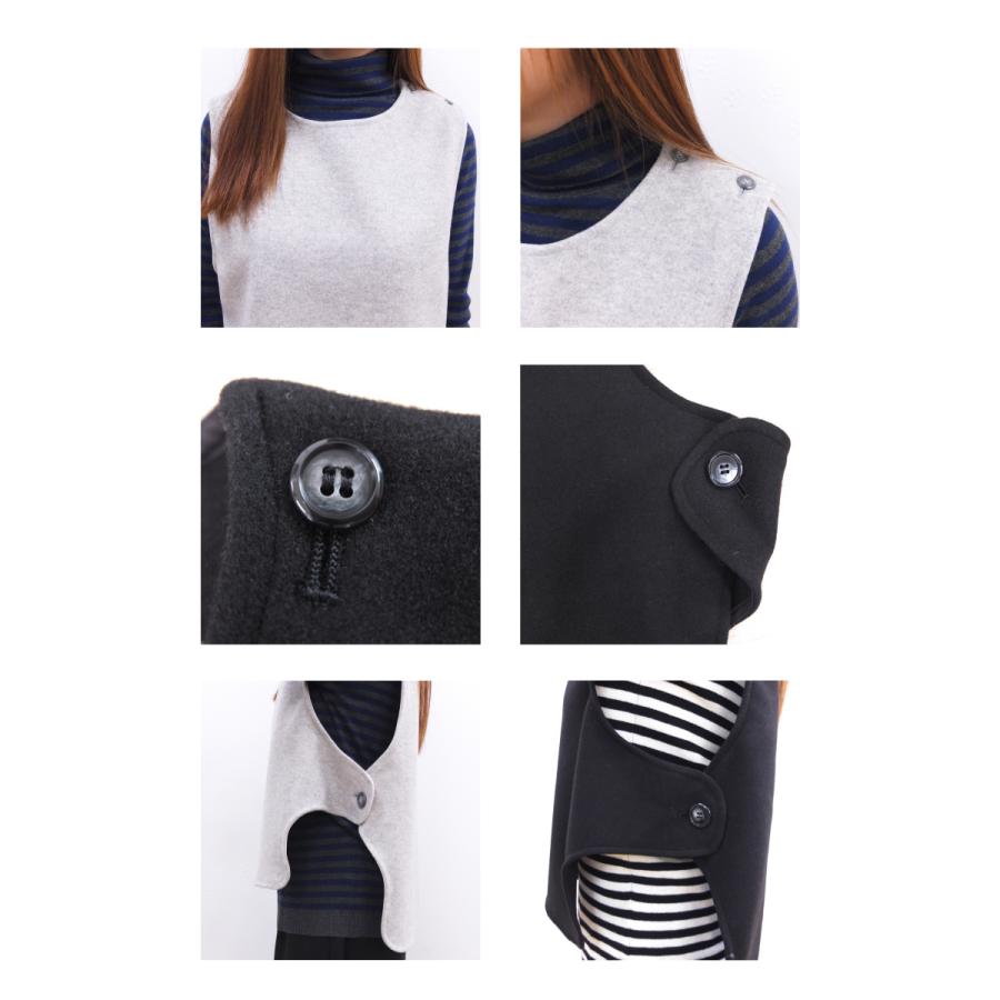 [D] 【SALE・セール】 ダナファヌル Dana Faneuil ベスト フェルト ベスト カットソー 無地 Japan 日本製 レディース 軽くて暖かウーレットベスト | DANA FANEUIL | 03