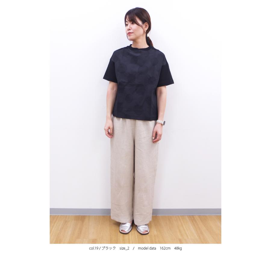 [D] 【SALE・セール】 ダナファヌル Dana Faneuil カットソー Tシャツ ドット 水玉 半袖 レディース 日本製 ドット布帛ｘカットソー | DANA FANEUIL | 01