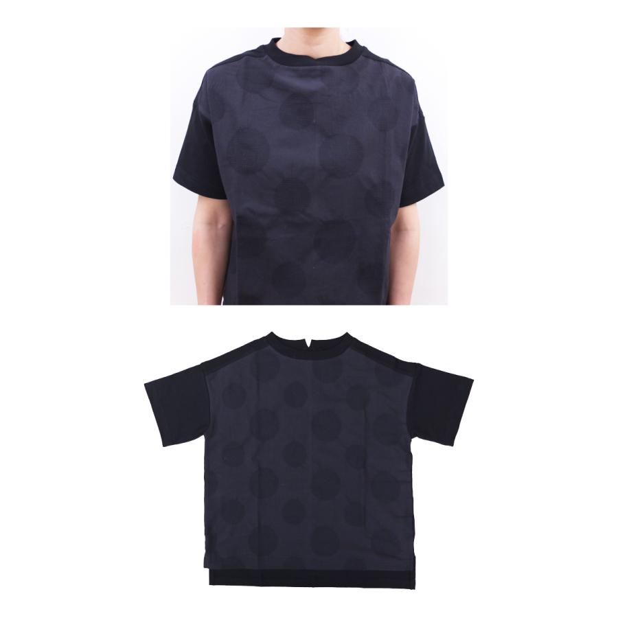 [D] 【SALE・セール】 ダナファヌル Dana Faneuil カットソー Tシャツ ドット 水玉 半袖 レディース 日本製 ドット布帛ｘカットソー | DANA FANEUIL | 03