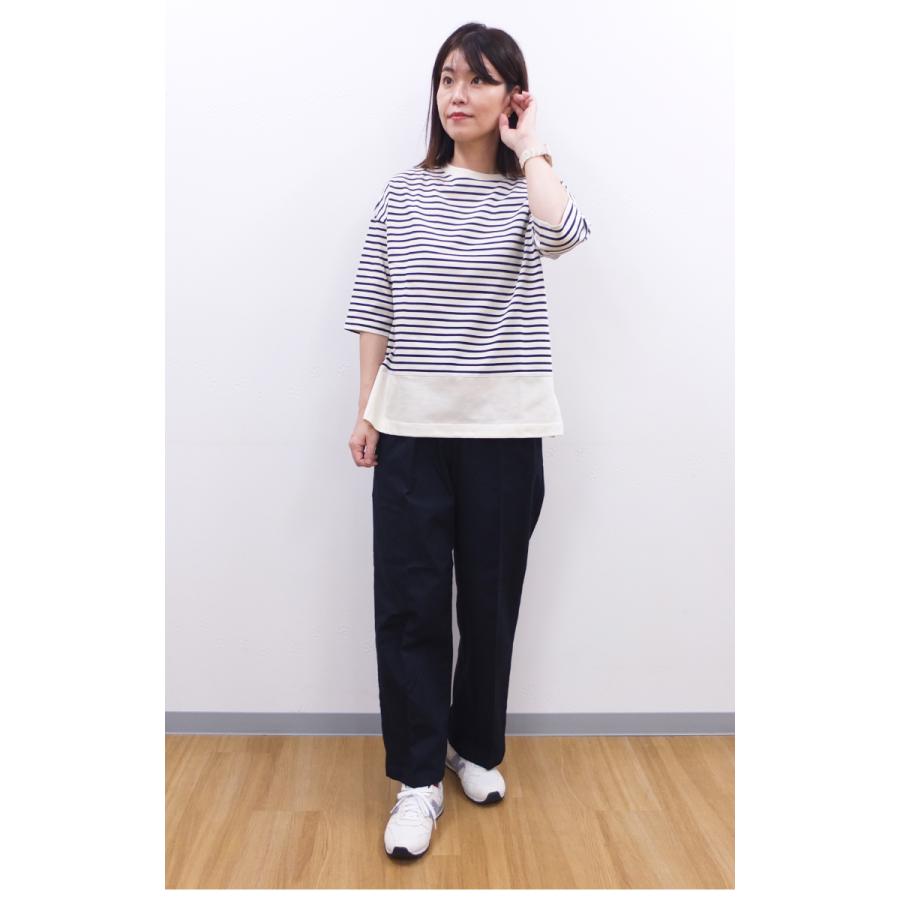 [B] 【SALE・セール】 ダナファヌル Dana Faneuil ボーダー 六分袖 カットソー Tシャツ 日本製 レディース スウェット パネル切り替えボーダーTシャツ | DANA FANEUIL | 02