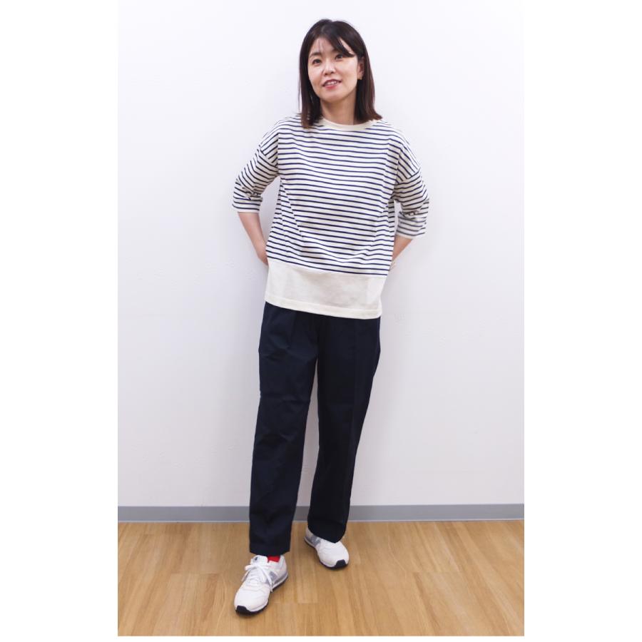 [B] 【SALE・セール】 ダナファヌル Dana Faneuil ボーダー 六分袖 カットソー Tシャツ 日本製 レディース スウェット パネル切り替えボーダーTシャツ | DANA FANEUIL | 03