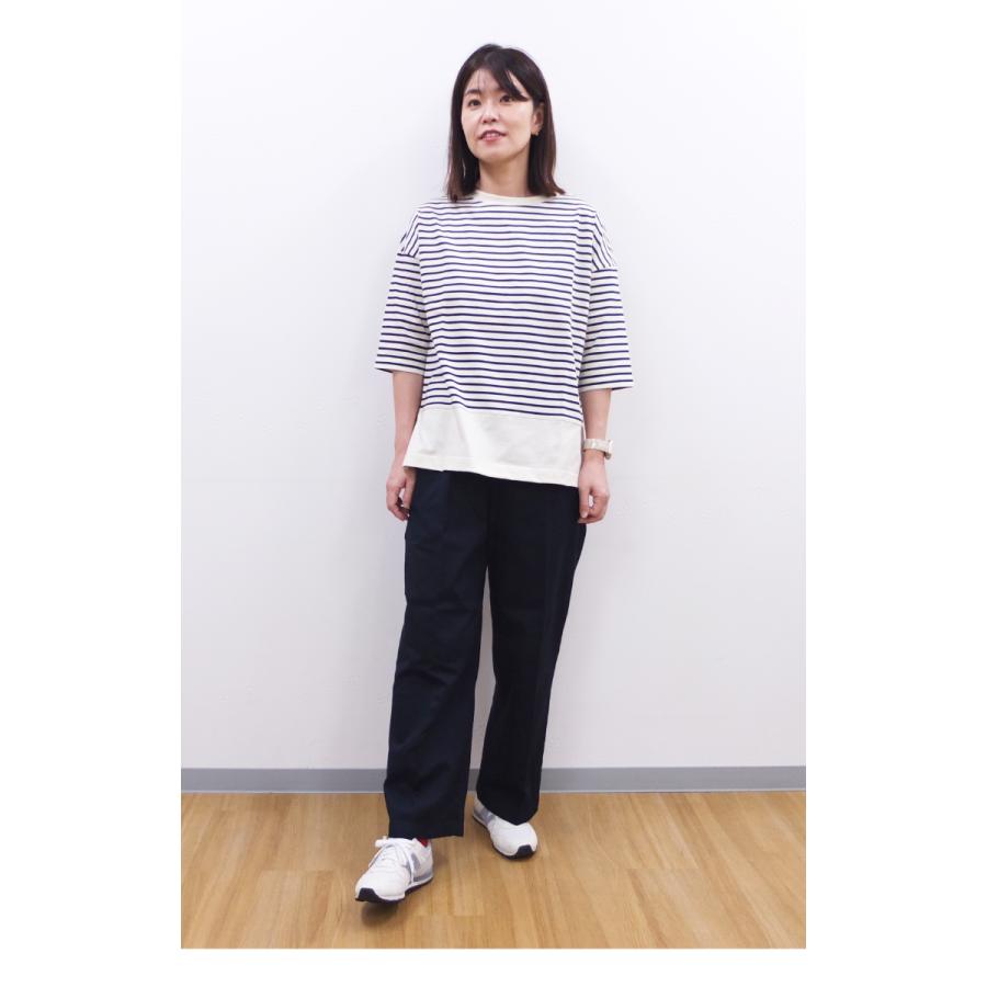 [B] 【SALE・セール】 ダナファヌル Dana Faneuil ボーダー 六分袖 カットソー Tシャツ 日本製 レディース スウェット パネル切り替えボーダーTシャツ | DANA FANEUIL | 04