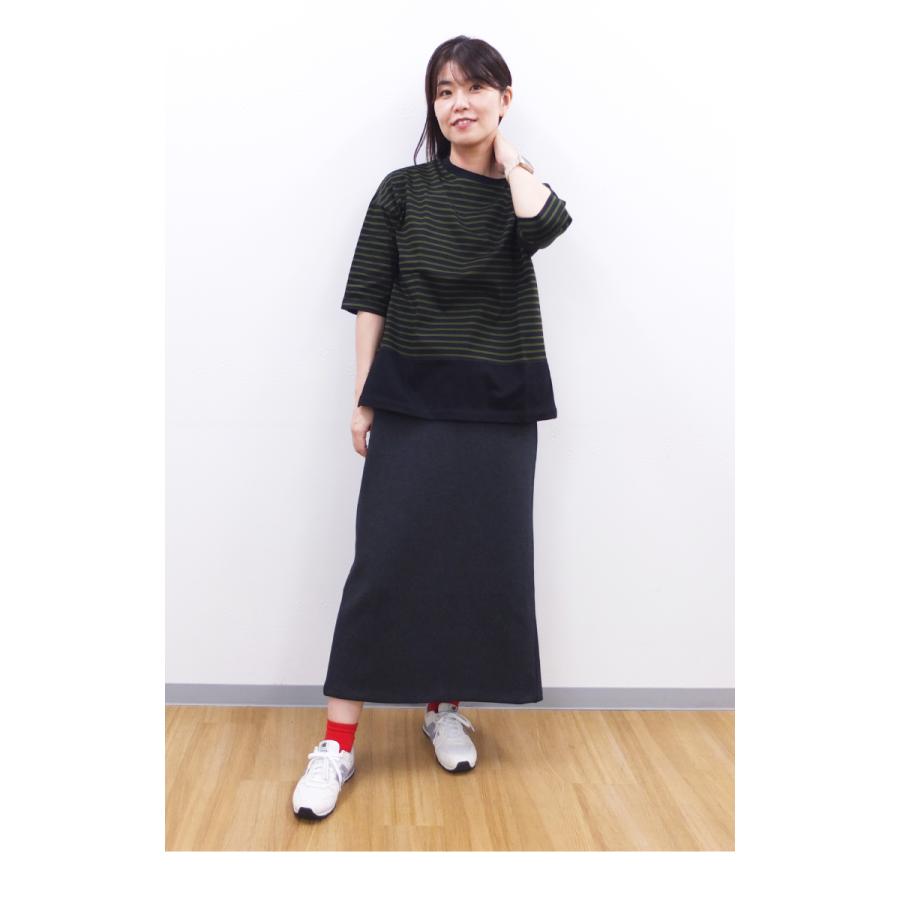 [B] 【SALE・セール】 ダナファヌル Dana Faneuil ボーダー 六分袖 カットソー Tシャツ 日本製 レディース スウェット パネル切り替えボーダーTシャツ | DANA FANEUIL | 07