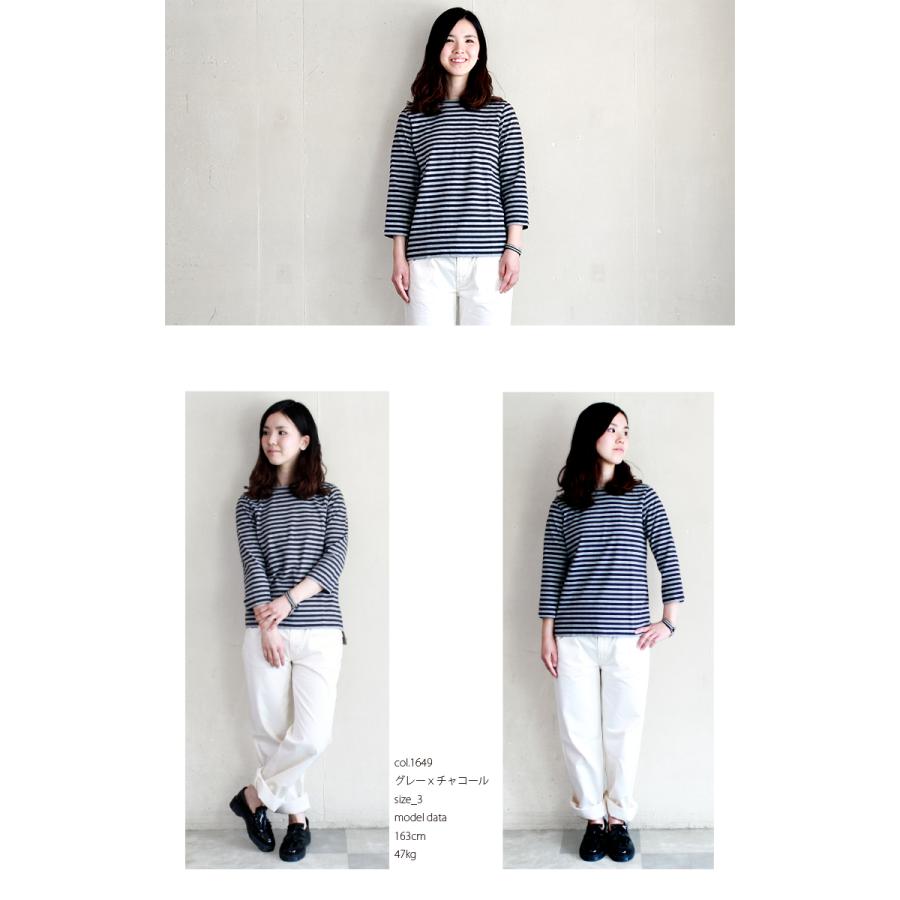 [E] 【クーポン利用で10%OFF】 ダナファヌル Dana Faneuil ムラ糸 ボーダー 七分袖 カットソー Tシャツ 日本製 レディース ムラ糸ボーダー七分袖クルーT | DANA FANEUIL | 05