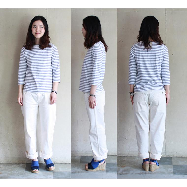 [E] 【クーポン利用で10%OFF】 ダナファヌル Dana Faneuil ムラ糸 ボーダー 七分袖 カットソー Tシャツ 日本製 レディース ムラ糸ボーダー七分袖クルーT | DANA FANEUIL | 07