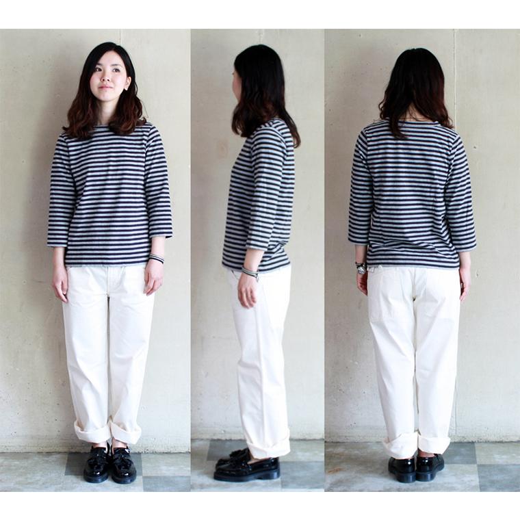 [E] 【クーポン利用で10%OFF】 ダナファヌル Dana Faneuil ムラ糸 ボーダー 七分袖 カットソー Tシャツ 日本製 レディース ムラ糸ボーダー七分袖クルーT | DANA FANEUIL | 08