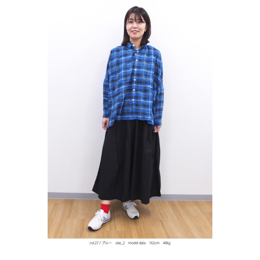 [B] 【SALE・セール】ダナファヌル Dana Faneuil チェック シャツ ブラウス ワイドシャツ レディース 日本製 長袖 チェックワイドシャツ | DANA FANEUIL | 01