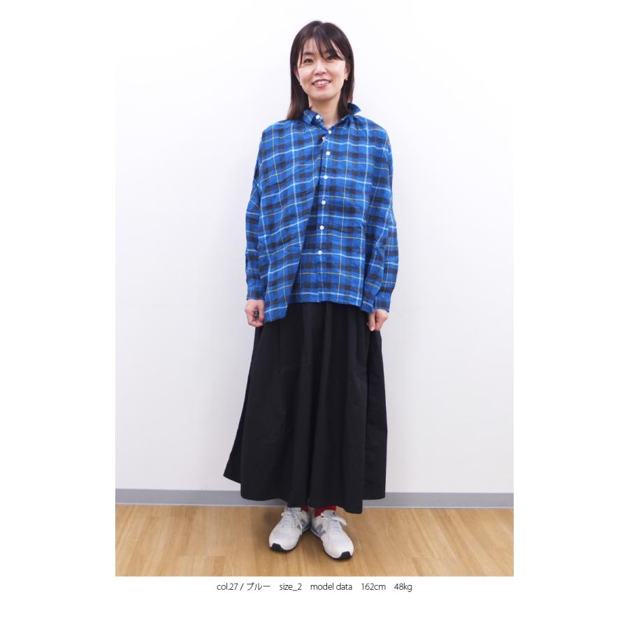 [B] 【SALE・セール】ダナファヌル Dana Faneuil チェック シャツ ブラウス ワイドシャツ レディース 日本製 長袖 チェックワイドシャツ | DANA FANEUIL | 02