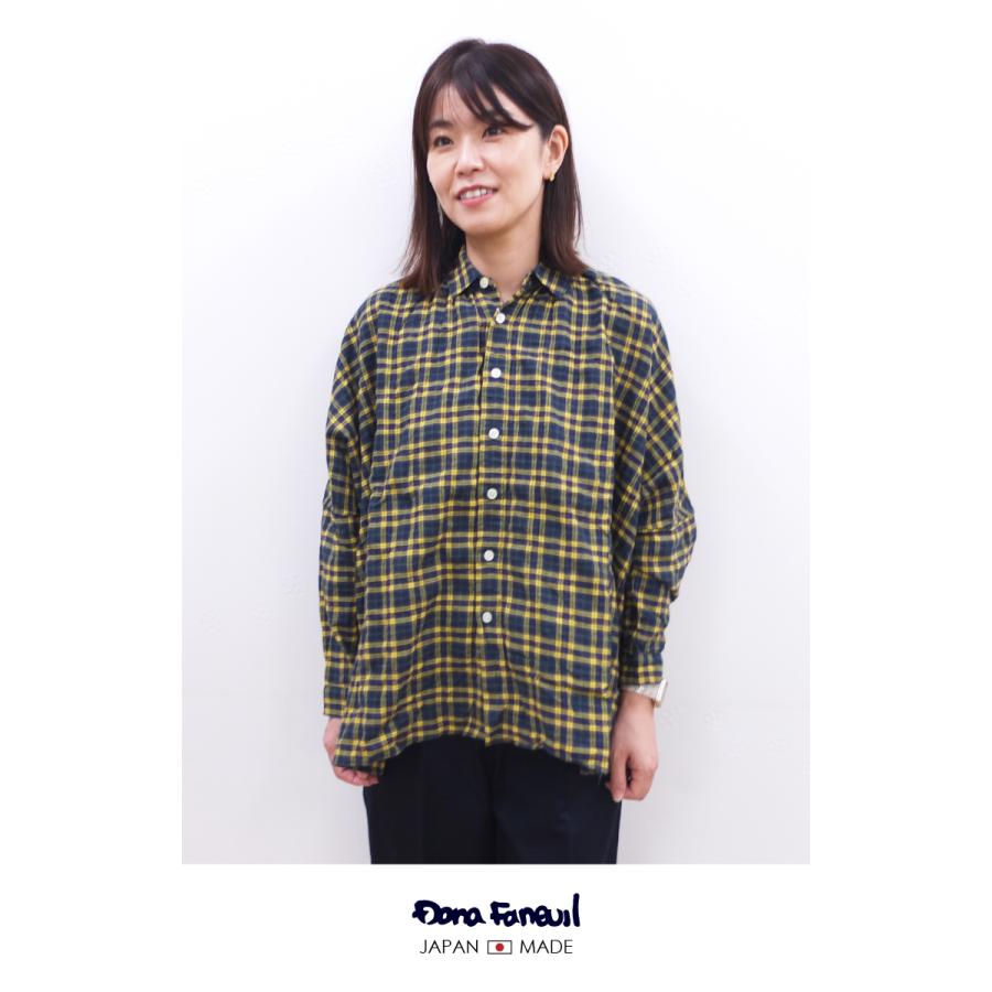 [B] 【SALE・セール】ダナファヌル Dana Faneuil チェック シャツ ブラウス ワイドシャツ レディース 日本製 長袖 チェックワイドシャツ | DANA FANEUIL | 03
