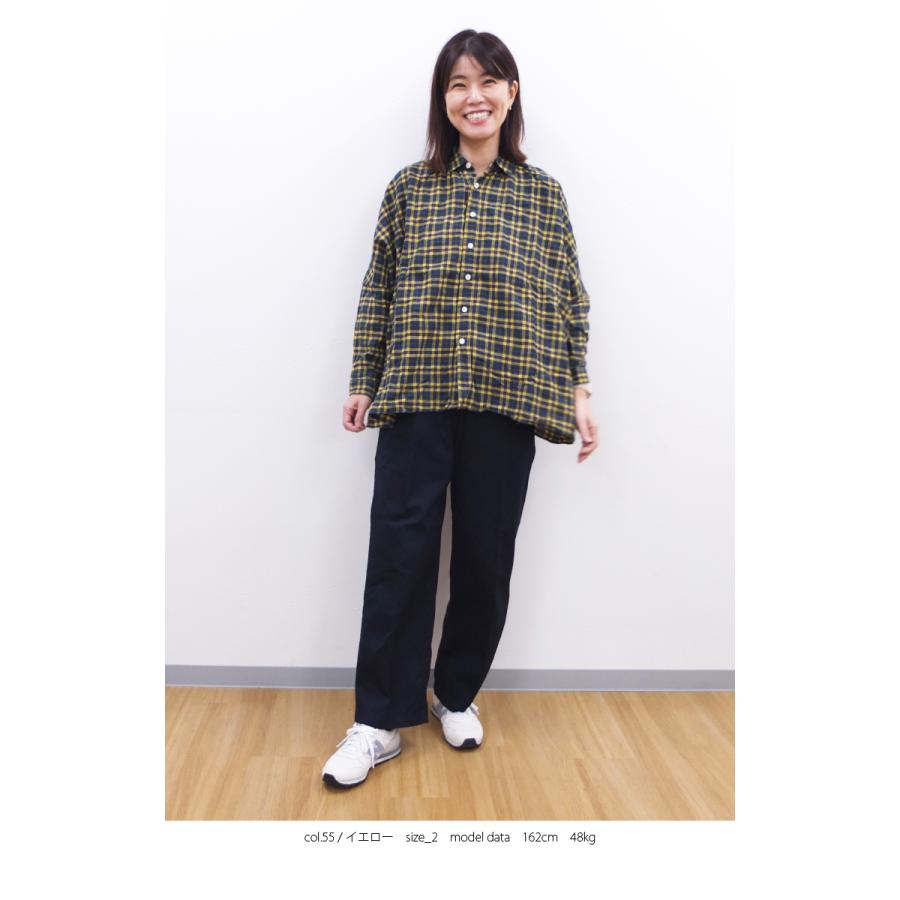 [B] 【SALE・セール】ダナファヌル Dana Faneuil チェック シャツ ブラウス ワイドシャツ レディース 日本製 長袖 チェックワイドシャツ | DANA FANEUIL | 04