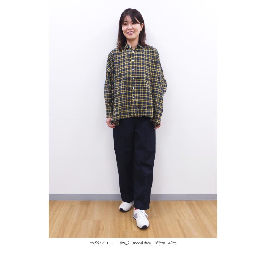 [B] 【SALE・セール】ダナファヌル Dana Faneuil チェック シャツ ブラウス ワイドシャツ レディース 日本製 長袖 チェックワイドシャツ | DANA FANEUIL | 05