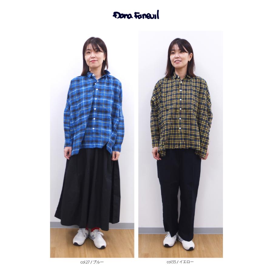 [B] 【SALE・セール】ダナファヌル Dana Faneuil チェック シャツ ブラウス ワイドシャツ レディース 日本製 長袖 チェックワイドシャツ | DANA FANEUIL | 07