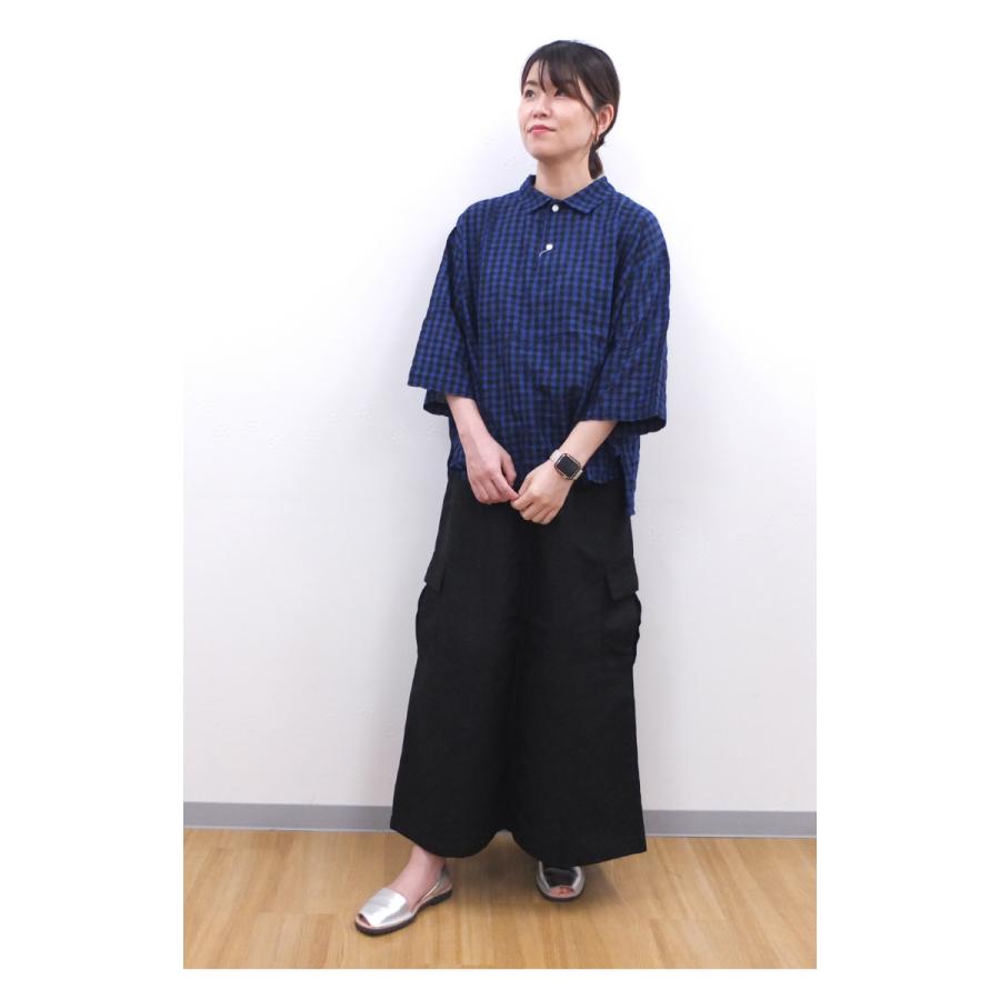 [D] 【SALE・セール】 ダナファヌル Dana Faneuil チェック シャツ 七分袖 ブラウス レディース 日本製 モダールシャーリング七分袖プルオーバーシャツ | DANA FANEUIL | 06