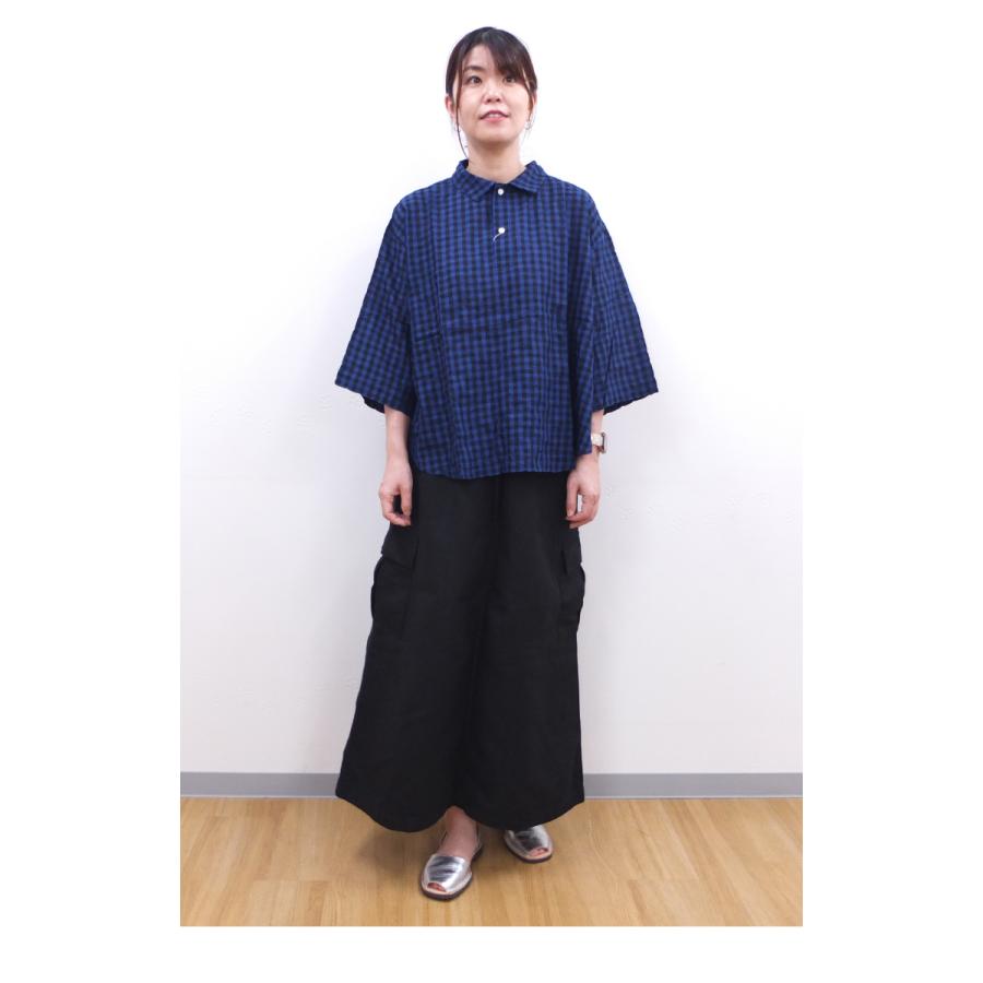 [D] 【SALE・セール】 ダナファヌル Dana Faneuil チェック シャツ 七分袖 ブラウス レディース 日本製 モダールシャーリング七分袖プルオーバーシャツ | DANA FANEUIL | 08