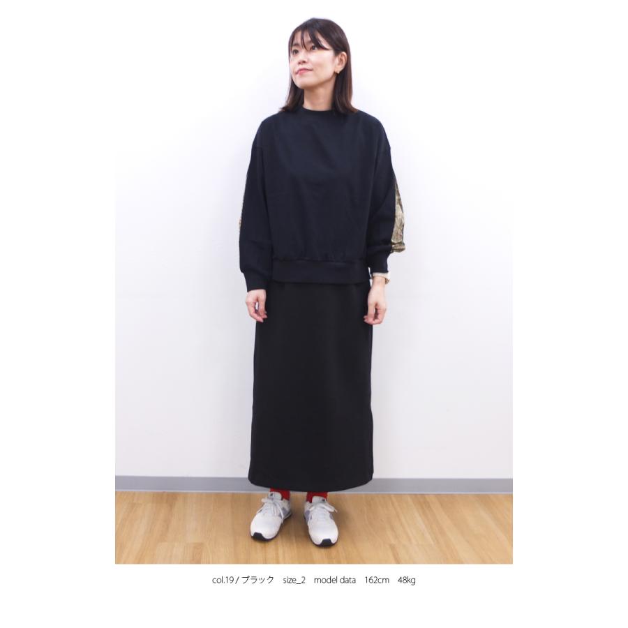 [B] 【SALE・セール】 ファヌル Faneuil カットソー スウェット トレーナー レディース 日本製 JAPAN リバティ切替スリーブスウェット | FANEUIL | 02