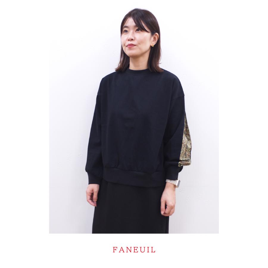 [B] 【SALE・セール】 ファヌル Faneuil カットソー スウェット トレーナー レディース 日本製 JAPAN リバティ切替スリーブスウェット | FANEUIL | 03