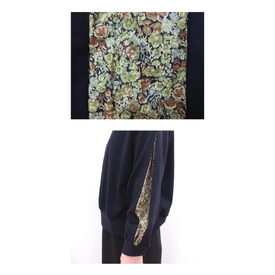 [B] 【SALE・セール】 ファヌル Faneuil カットソー スウェット トレーナー レディース 日本製 JAPAN リバティ切替スリーブスウェット | FANEUIL | 06