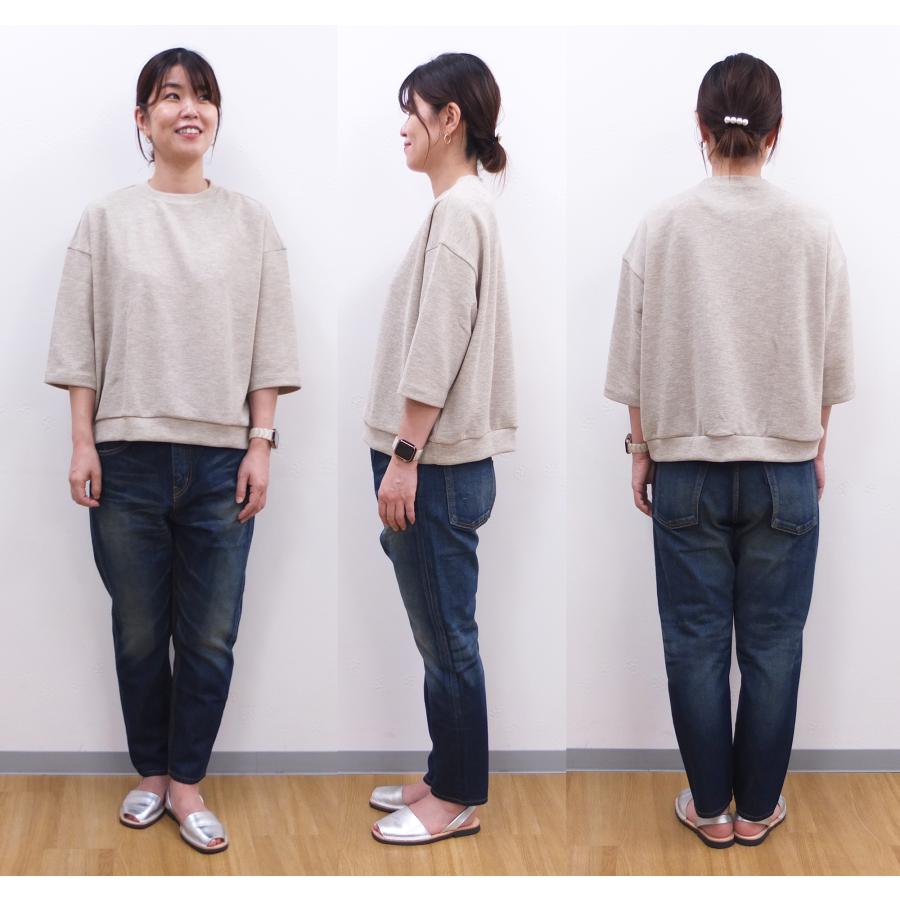 [D] 【SALE・セール】 ファヌル Faneuil カットソー スウェット トレーナー レディース 日本製 JAPAN リネンライクダブルフェイスワイドプルオーバー | FANEUIL | 14