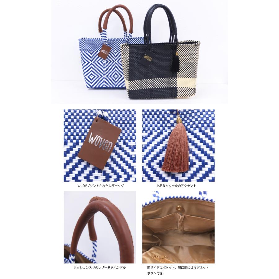 ウーヴンWOVENミニトートバッグ メルカドバッグ かごバッグ ブルー かごバッグ カゴバッグ WOVEN (ウーヴン) /ミニトート メキシコ