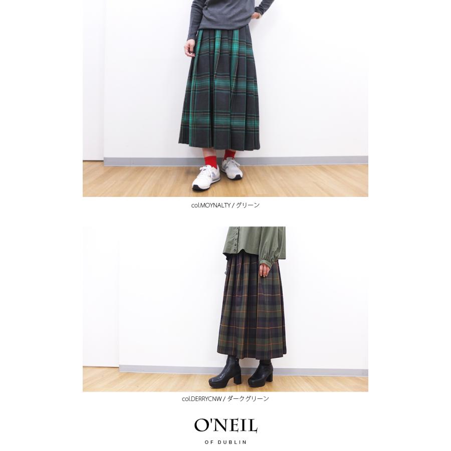 [E] 【クーポン利用で10%OFF】 オニールオブダブリン O’NEIL OF DUBLIN 正規輸入品 N141-83WO スカート キルトスカート ミドル丈 ウール100％プリーツスカート | O'NEIL of DUBLIN | 10