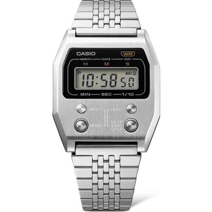 MAC_CASIO カシオ A1100D-1JF フルメタル シルバー 箱 スタンダード（CASIO） CASIO A1100D-1JF PREMIUMシリーズ カシオ