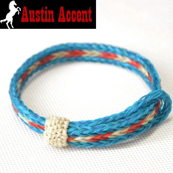 AUSTIN ACCENT[オースティン アクセント] ホースヘアー ブレスレットHOSE HAIR BRACELETアメリカ製 ターコイズ/ホワイト/レッド　送料無料｜b-e-shop