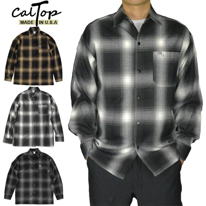 CalT op キャルトップ オンブレチェックシャツ ロングスリーブシャツ 長袖シャツ ネルシャツ CalTop  :caltop-ombrecheck-longshirt-black:B.E.shop - 通販 - Yahoo!ショッピング