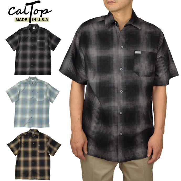 Cal Top キャルトップ オンブレ チェックシャツ 半袖シャツ Cal Top キャルトップ オンブレ チェックシャツ 半袖シャツ