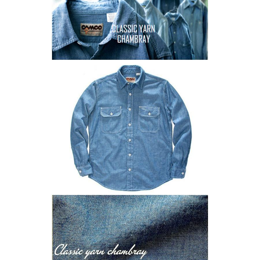 CAMCO カムコ シャンブレーシャツ ワークシャツ 長袖シャツ ブルー BLUE｜b-e-shop｜09