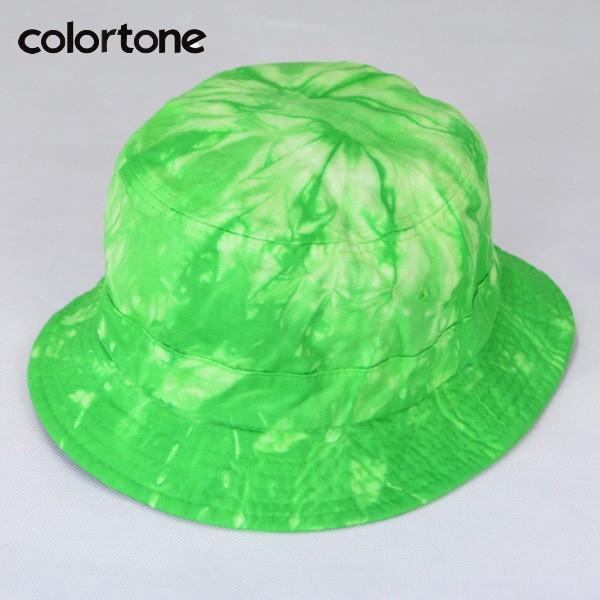 Lack of Color バケットハット グリーン 総柄 COLOR TONE カラートーン タイダイ バケット ハット TIE-DYE BUCKET