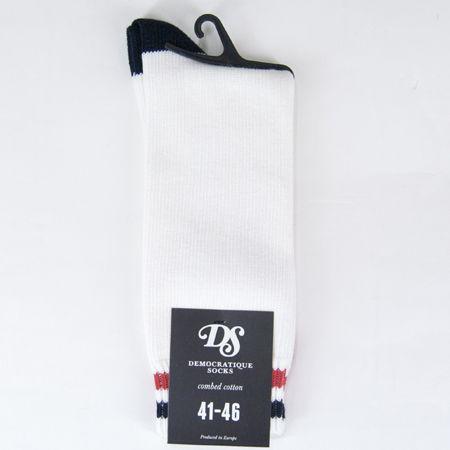 デモクラティックソックス リラックス トゥー ストライプ ソックス 靴下 DEMOCRATIQUE SOCKS   ホワイト/レッド/ネイビー｜b-e-shop｜03