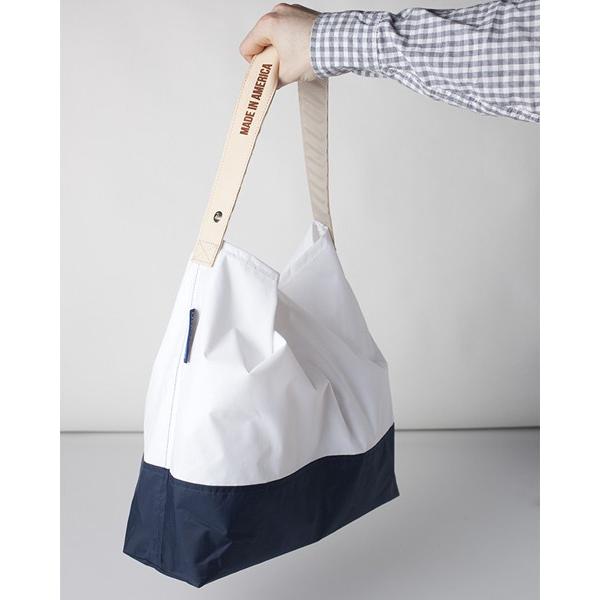 JULY NINE[ジュライ ナイン]エコバッグ TWO TONE M Reusable Bag  SUSHI SACK ツートーン スシサック トートバッグ ホワイト/ネイビー｜b-e-shop｜02