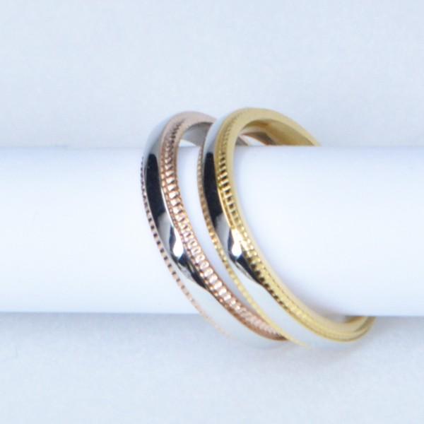 ステンレス リング ミルグレインリング ペアリングに サージカルステンレスリング 指輪 316L |  | 03