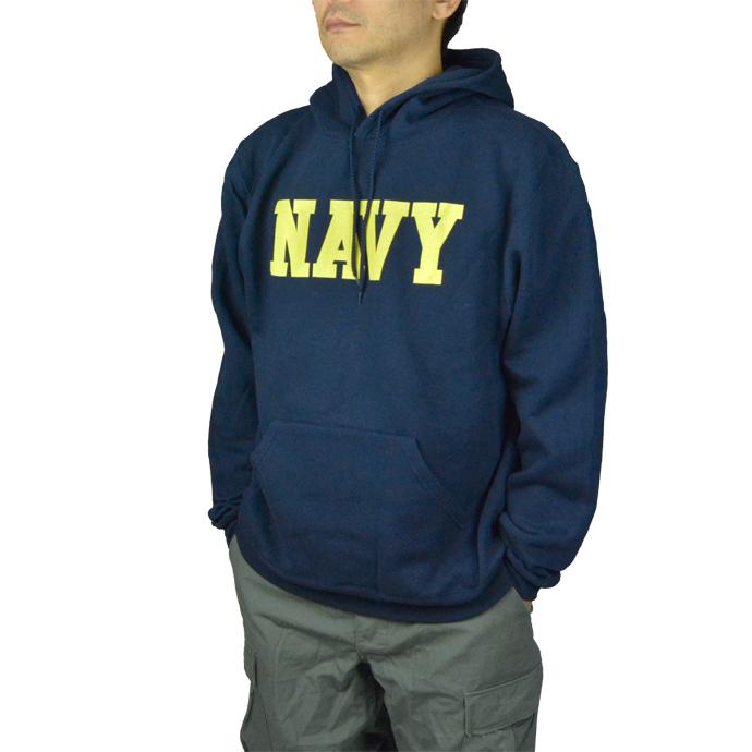 90s USA製 SOFFE パーカー NAVY 両面プリント 裏起毛 古着 SOFFE（ソフィー） U.S.NAVY スウェットパーカー ネイビー NAVYロゴ