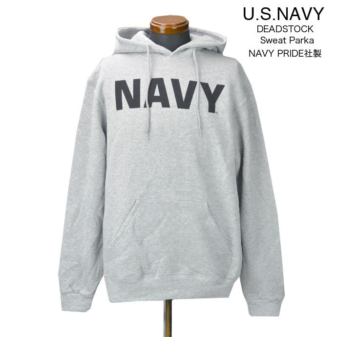 MILITARY（ミリタリー） U.S.NAVY スウェットパーカー ネイビーロゴ