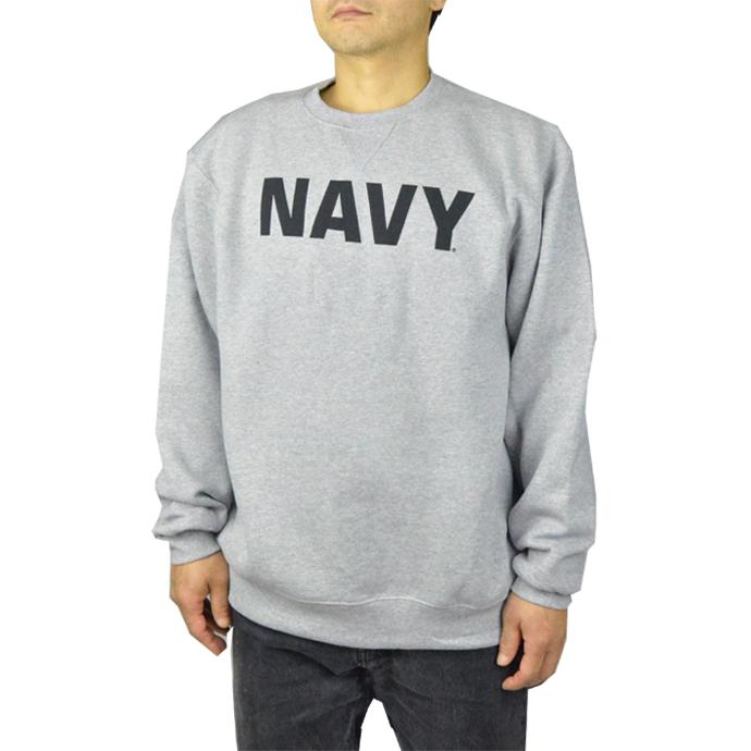MILITARY（ミリタリー） U.S.NAVY スウェット ネイビーロゴ グレー