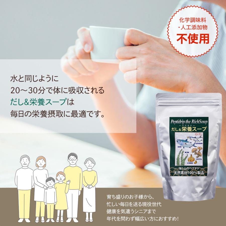 だし & 栄養スープ 500g ペプチド 千年前の食品舎 出汁 天然 栄養 ペプチドリップ 無添加 無塩 :0726-000247:雑貨イズム