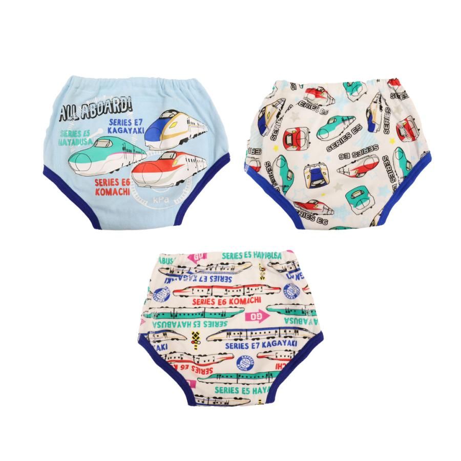 トレーニングパンツ 3層 男の子 でんたま 3枚組 新幹線 トレパン 90 95