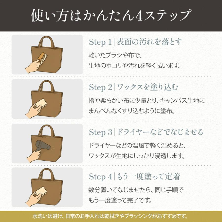 布用 キャンバスワックス 80g 日本製 布 撥水 帆布 バッグ トート