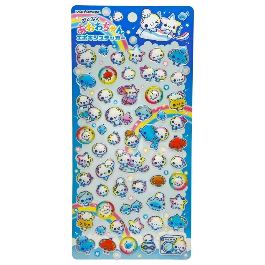 ぷくぷくあわわちゃん エポキシステッカー ぷっくりシール デコシール